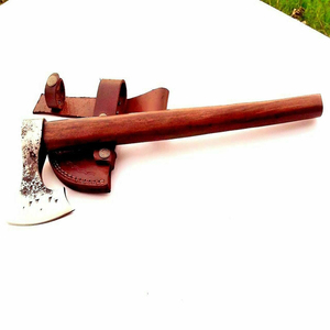 Handmade Industrial Grade Carbon Steel <b>Axe</b> <b>wood</b> Handle Survival Leather Hatchet Forged Artisan <b>Axe</b> - Product Image 1