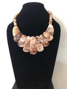 Collar de cuentas acrílicas redondas planas naranjas, joyería llamativa de discos de resina gruesos, collar de plástico con eslabones para mujer, ideal para fiestas de verano. - Product Image 6