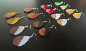 Pendientes de Resina y Madera Hechos a Mano, Joyería Natural Colgante, Ligeros, Rústicos, Estilo Boho, Accesorios de Moda, Regalo para Mujer, Premium - Product Image 5