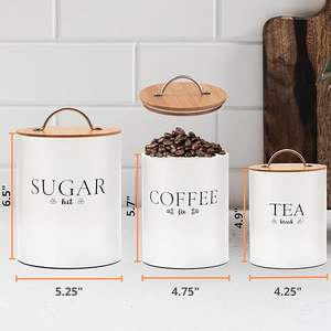 Recipiente de metal personalizable para almacenamiento de alimentos en la cocina, con tapa resistente, para guardar granos, especias y alimentos secos. - Product Image 2