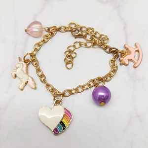 Bracelet Licorne Accessoires Cœur Arc-en-ciel Coloré Perles Décoratives pour Remise de Diplôme, Fêtes et Usage Quotidien - Product Image 6