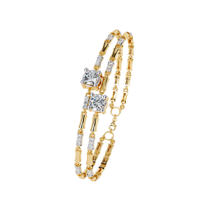Pulsera Unisex de Plata 925 Chapada en Oro con Moissanita, Estilo Hiphop, Corte Brillante Redondo, Engaste de Garra, Cadena Clásica, para Boda - Product Image 3