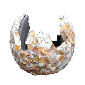 Artisan Crafted Mother of Pearl Shell Mosaic Display Vase Elegant Decorative Piece for Contemporary Home Interior - Product Image 3