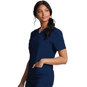 Nouveau design – Haut d'allaitement confortable à col en V pour femme, avec deux poches, en jersey uni – Vente en gros - Product Image 5