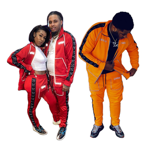 Survêtements de jogging unisexes réfléchissants d'hiver, grande taille, style hip-hop, avec bandes latérales tissées et logo personnalisé - Product Image 5