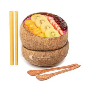 Bols en noix de coco écologiques, bols à smoothie durables, vaisselle bio zéro déchet pour une alimentation végétalienne et une vie saine - Product Image 2