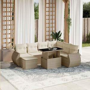 Conjunto de Sofás de Jardín Color Beige - Product Image 1