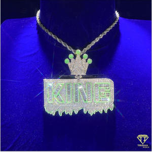 Collar de Lujo con Colgante de Corona 'KING' en Oro y Plata, Estilo Hip Hop, con Micro Pavé de Diamantes CZ - Product Image 3
