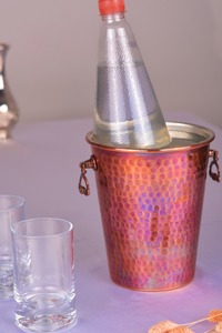 Antique Finished Copper Ice Buckets Perfect For <b>Serving</b> Cold Drinks At Home Bars And Gatherings Handcrafted From India - Product Image 6