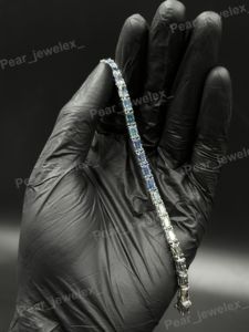 Emerald Cut Tennis Bracelet Moissanite Diamond Bracelet Iced Out 925 Silver Luxury Hip Hop Wrist Bracelet For <b>Men</b> Women - Product Image 3