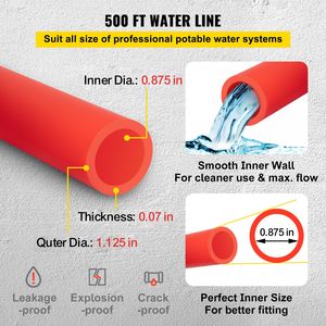 Tubo PEX-B 7/8 Pollici X 500 FT Rosso Senza Barriera all'Ossigeno, Tubo Flessibile PE-AL-PE per Linea Acqua RV, Tubo di Scarico e Impianti Idraulici - Product Image 3
