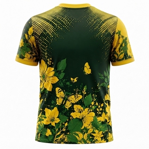 T-shirt professionnel personnalisé à col roulé et manches courtes pour homme, en polyester, imprimé sérigraphié, style sportif formel, motifs vifs sur toute la surface - Product Image 2
