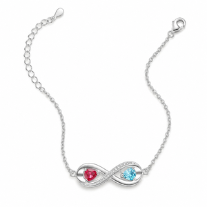 Bracelet en moissanite Infinite Heart, argent sterling 925, chaîne à maillons romantique, bijoux de fiançailles pour femmes - Product Image 5