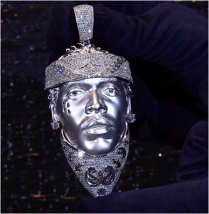 Fashion 925 Sterling Silver 3D Head <b>Rapper</b> <b>Chain</b> Hip Hop Iced Pendant with Moissanite Unisex Party Necklace - Product Image 2