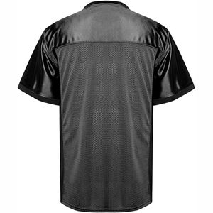 Wholesale Customized Breathable Short Sleeve V-<b>neck</b> Regular Fit Football Rugby Jersey Mesh American Football <b>Fans</b> - Product Image 3
