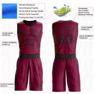 Conjunto de Uniforme de Baloncesto Sublimado Personalizado con Cuello Redondo Negro y Marrón, Nombre del Equipo, Número y Logotipo Impresos Personalizados - Product Image 5
