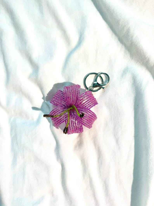 Handmade Beaded Lily <b>Keychain</b> Purple Flower Bag Charm Woven Beaded <b>Keychain</b> Eco-friendly Lightweight luxury New Design - Product Image 2