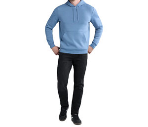 Sudadera con Capucha Azul Claro para Hombre, Corte Regular, Color Sólido, Informal, Tejida, Manga Larga, Diseño con Bolsillos, Ropa de Otoño - Product Image 2