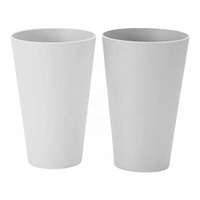 Assiettes à dîner et à salade en plastique réutilisables, incassables, écologiques, classiques, rondes, avec motif personnalisé bleu et blanc