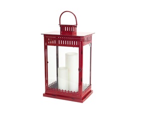 Home Decorative Metal & Glass <b>lanterns</b> <b>Set</b> Of 2 Red Color Finished candle Stand <b>Lantern</b> for Wedding & Hotels - Product Image 6
