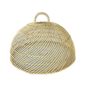 Abat-jour en rotin blanc hémisphérique, best-seller - Product Image 1