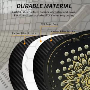 Raquette de padel en carbone 3K de haute qualité, nouveau design, fabriquée à la main avec filet en polyester, fabriquée au Pakistan - Product Image 4