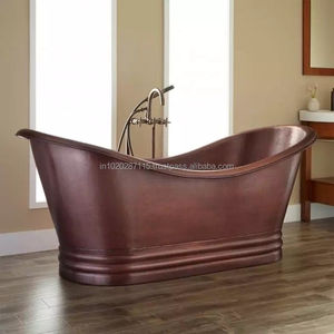 Hot sale copper bath <b>tub</b> with antique hammered design rustic freestanding soaking bowl for cozy stylish bathrooms - Product Image 3