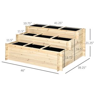 Fioriera Rialzata a 3 Livelli Robusta con 9 Griglie di Coltivazione in Tessuto Non Tessuto per Uso Esterno/Interno, Drenaggio per Verdure, Fiori ed Erbe Aromatiche - Product Image 3