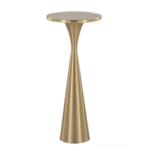 Elegant <b>Round</b> Antique Gold Drink <b>Table</b> Mid-Century Ribbed <b>Bedside</b> End <b>Table</b> - Product Image 6
