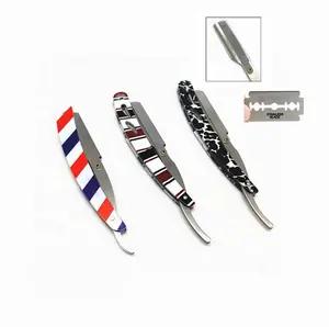 Professionele Kwaliteit Kapper Pole Ontwerp Rvs Barber Razor 3 Stuks Set Met Aangepaste Label En Aangepaste Kleuren