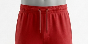 Pantalon de survêtement rouge pour homme, taille élastique, en tricot double interlock 100 % polyester, poids moyen, respirant, séchage rapide, poches latérales, décontracté - Product Image 4