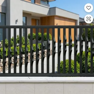 Barandilla de Balcón Moderna de Metal Negro con Barras Geométricas Verticales para Terraza, Veranda, Seguridad Exterior y Diseño Contemporáneo para el Hogar - Product Image 5