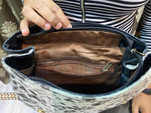 New Real Handmade Hair on Hide Fur Leather Backpack Retro Genuine Natural Cowhide Leather Vintage Unisex Casual Work <b>Laptop</b> <b>Bags</b> - Product Image 6