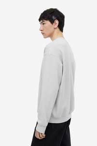 Sweat-shirt à col rond pour homme, mode hiver, tissu en coton respirant, manches longues, couleur gris uni, grandes tailles, vêtements pour homme - Product Image 4