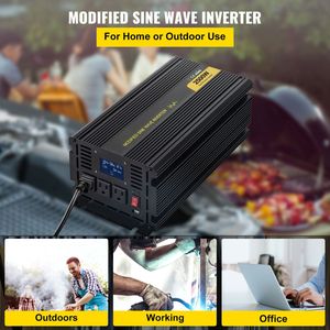 Inverter di Potenza a Onda Sinusoidale Modificata 2500W, Convertitore Auto da DC 12V a AC 120V con Display LCD, Telecomando e LED per Inverter Solari - Product Image 2