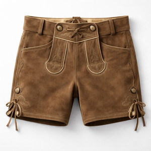 Pantalones Cortos Bávaros Personalizados para Hombre, de Cuero Genuino con Mezcla de Algodón, Logotipo Personalizado y Etiquetas Tejidas - Proveedor Mayorista OEM - Product Image 5