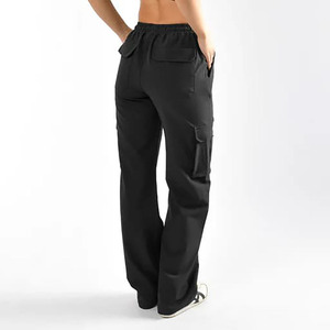 Pantalones Deportivos Anchos de Nylon/Algodón para Mujer, Estilo Hip Hop, Color Negro, Diseño Coreano, Joggers Holgados, Pantalones Cargo - Product Image 4