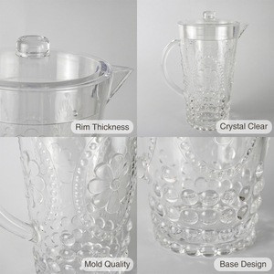 Jarra de Plástico Estilo Vintage de Gran Capacidad (73oz) para Uso Comercial, Hecha en Taiwán, Ideal para Jugos, Leche y Bebidas Heladas [Holar] - Product Image 4
