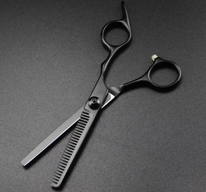Ciseaux de coiffure professionnels en acier japonais noir pour la coupe et l'éclaircissement des cheveux, ciseaux de barbier - Product Image 4