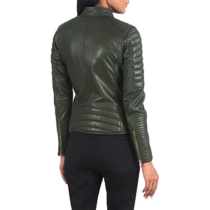 เสื้อแจ็คเก็ตหนังผู้หญิงแบบสวมใส่สบายทุกวัน ดีไซน์คลาสสิกแบบซิป - Product Image 5