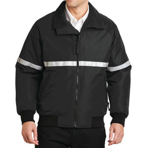 Chaqueta bomber reflectante de alta visibilidad unisex en oferta, con cuello alto, cierre de cremallera, transpirable y resistente al viento para hombre. - Product Image 5