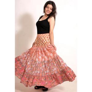 Handmade Cotton <b>Patchwork</b> <b>Skirt</b> Boho Maxi <b>Skirt</b> for Women Ethnic Festival Wear Sustainable Fashion - Product Image 5