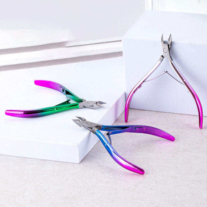 High Quality Curved Stainless Steel Colorful Cuticle Nipper Rose <b>Pink</b> Manicure Pedicure Salon Nail Art for Finger Manicure - Product Image 1