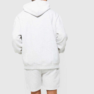 Ensemble court décontracté d'hiver avec capuche et cordon de serrage |   Ensembles de shorts de sport personnalisés légers 100% coton à séchage rapide, prix de gros abordable - Product Image 4