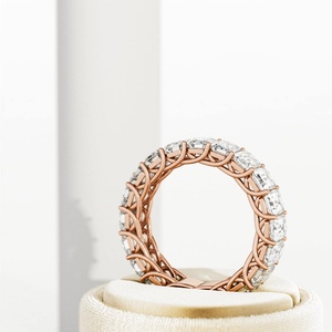 Bague éternité en diamant taille émeraude 6,5 carats, alliance de mariage en diamant de laboratoire, bague éternité empilable, diamants CVD - Product Image 5