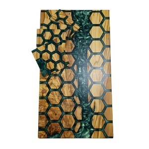 Tabla de cortar de madera de olivo epoxi de resina artesanal, madera natural, tamaño personalizado, tabla de cortar de cocina multiusos colorida - Product Image 2