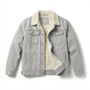 Chaqueta de Mezclilla para Hombre con Forro Polar, Cuello Sherpa, Gruesa, para Invierno, Corte Regular, Estilo Urbano, Venta al por Mayor, Fabricante OEM - Product Image 1