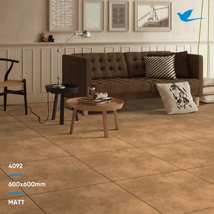 Carreaux de sol en porcelaine de qualité supérieure, design moderne, brun, 600x600 mm, carreaux de salle de bain, carreaux de sol mats, provenance d'Inde - Product Image 2