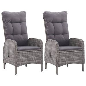 Conjunto de Bistro de Ratán Sintético Gris con Fundas Extraíbles Estándar, Muebles de Patio - Product Image 3