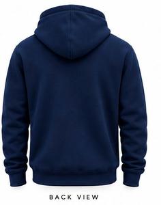 Sweat-shirt à capuche bleu pour homme, coupe classique, logo sur le devant, poche, en coton molletonné, vêtement décontracté pour l'automne - Product Image 2